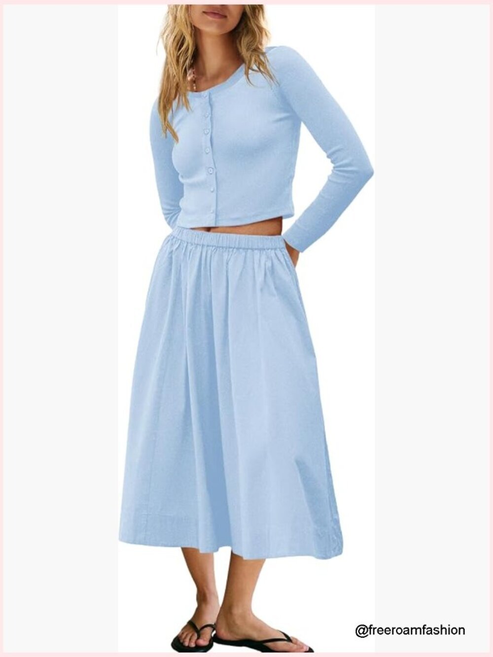 2 Piece Lounge Set Ribbed Cardigan Elastic Waist Skirt Matching Outfit